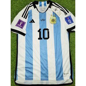 Messi Argentina 2022 WORLD CUP FINAL Home Soccer Jersey Shirt BNWT M SKU# HF2158